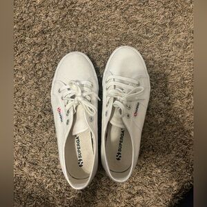 Superga White Platforms